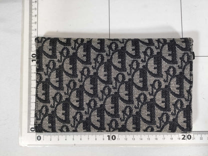 Dior Trotter Christian Dior Trotter Canvas Long Wallet TR-1001 Grey x Black Wallet