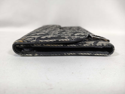Dior Trotter Christian Dior Trotter Canvas Long Wallet TR-1001 Grey x Black Wallet