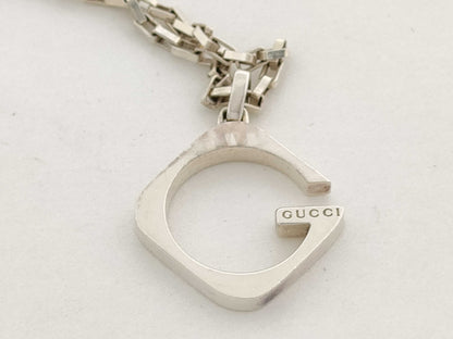 GUCCI Logo SV925 Silver 12.4g Necklace