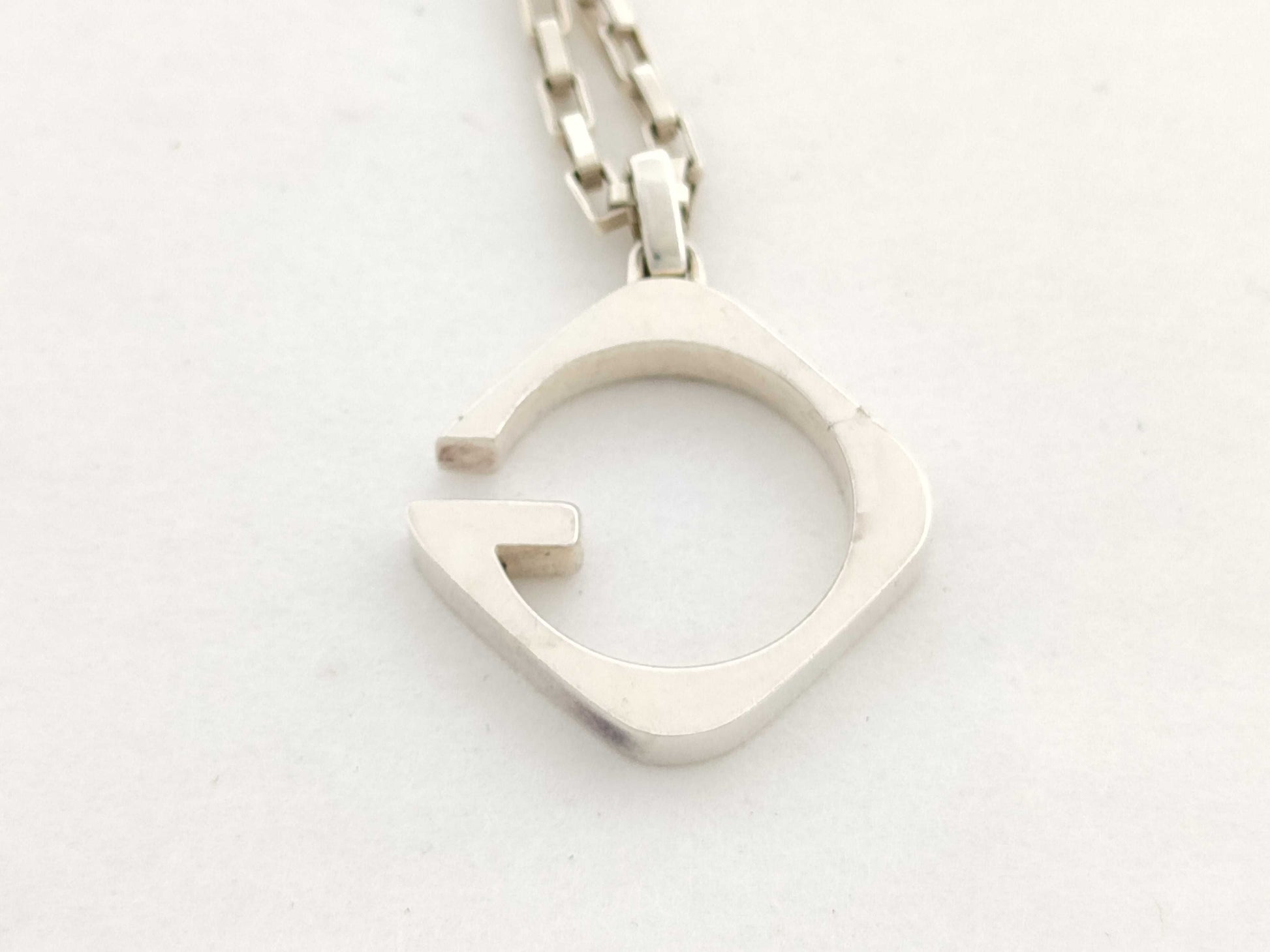 GUCCI Logo SV925 Silver 12.4g Necklace