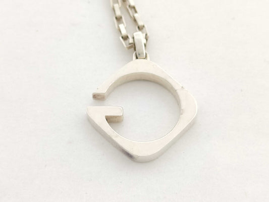 GUCCI Logo SV925 Silver 12.4g Necklace