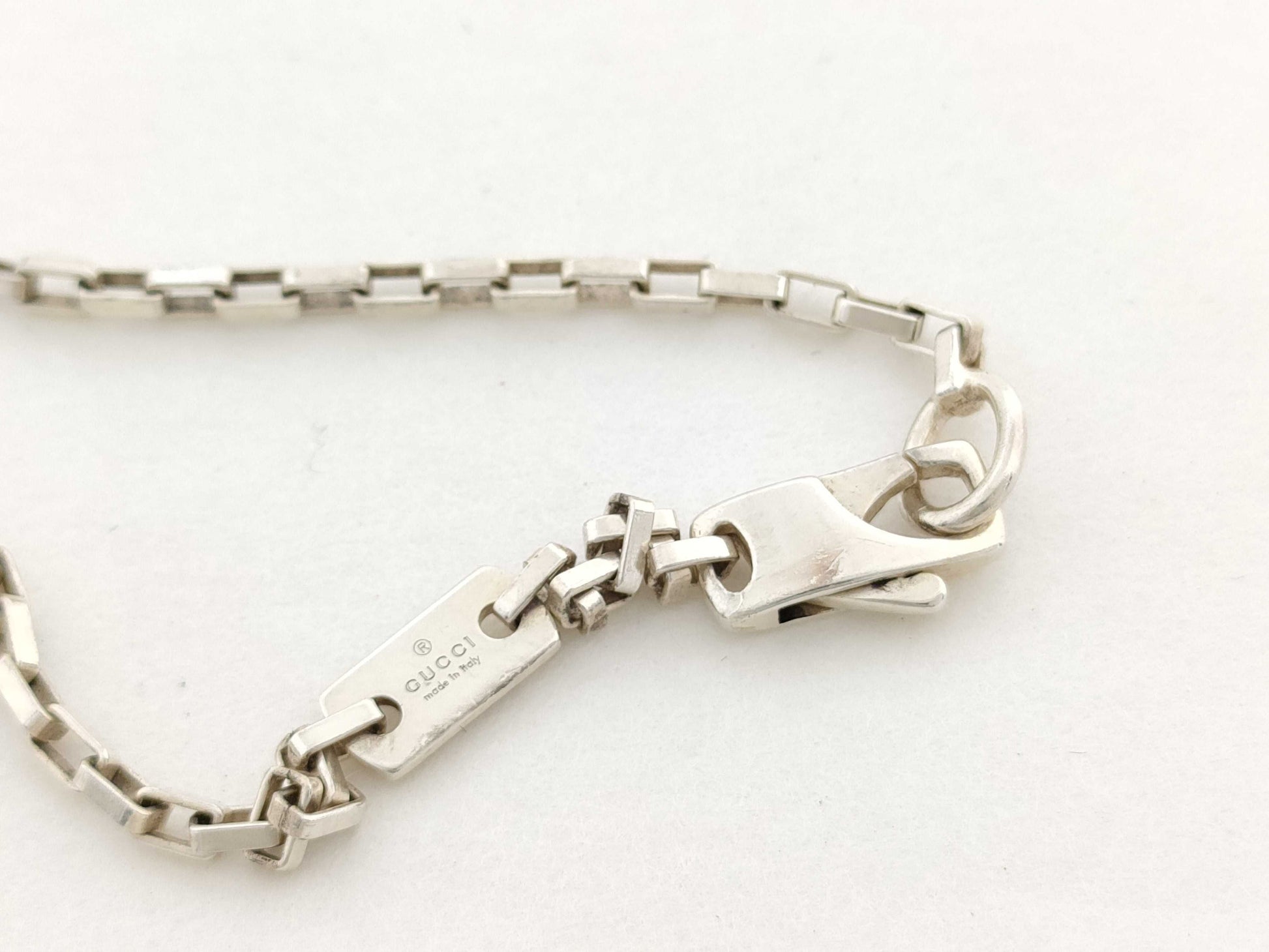 GUCCI Logo SV925 Silver 12.4g Necklace