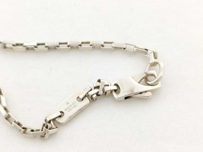 GUCCI Logo SV925 Silver 12.4g Necklace