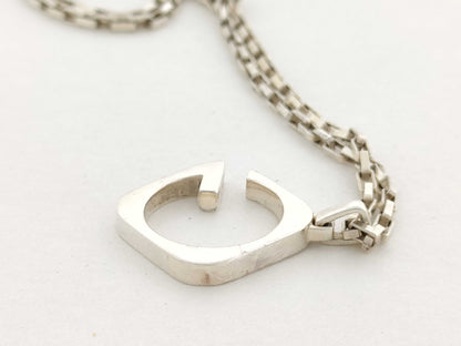 GUCCI Logo SV925 Silver 12.4g Necklace