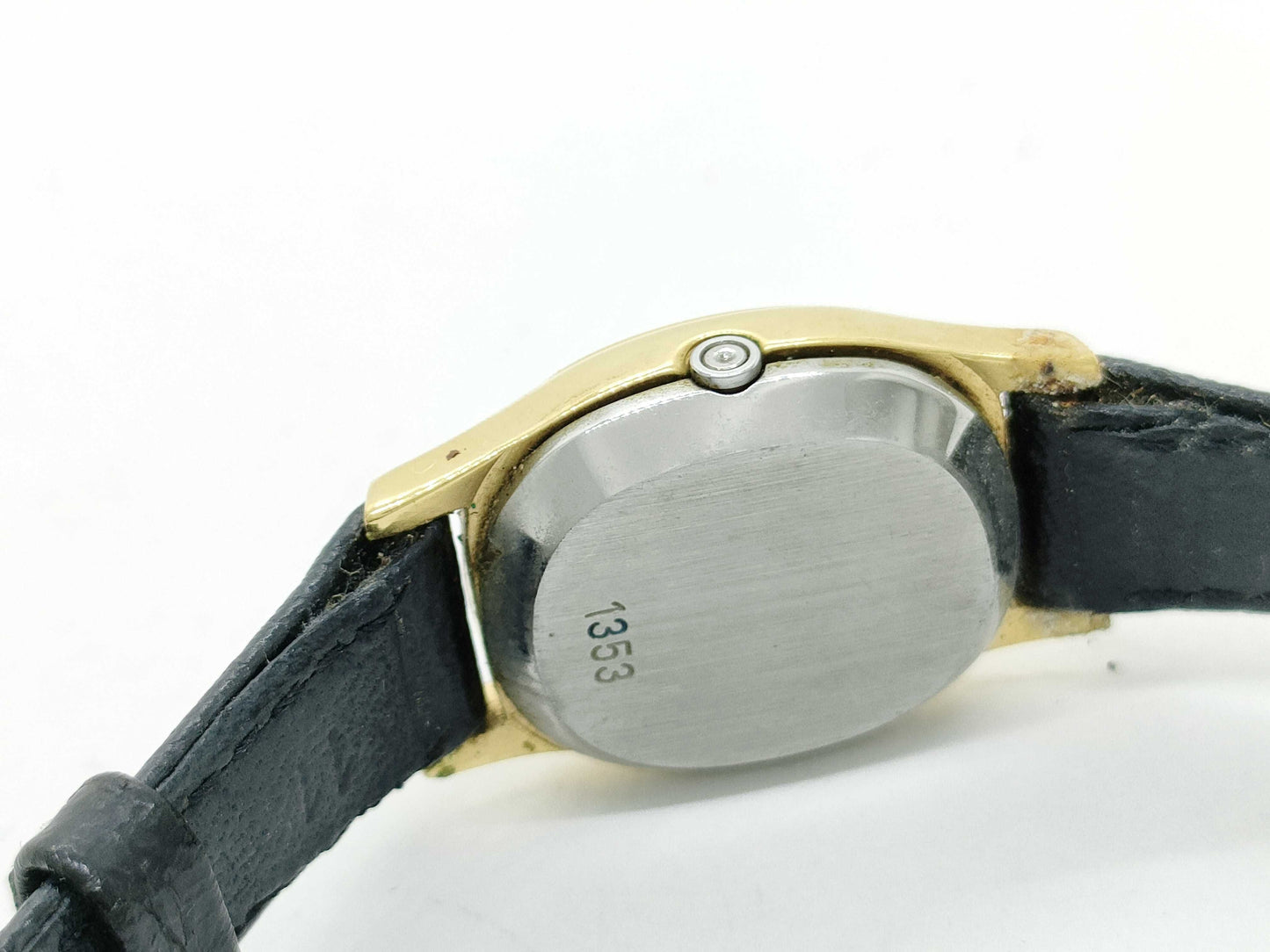 OMEGA De Ville 1353 Stainless Steel/GP/Leather/QZ Gold Dial Non-Working/No Operational Guarantee Women's Watch