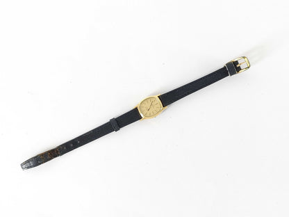 OMEGA De Ville 1353 Stainless Steel/GP/Leather/QZ Gold Dial Non-Working/No Operational Guarantee Women's Watch