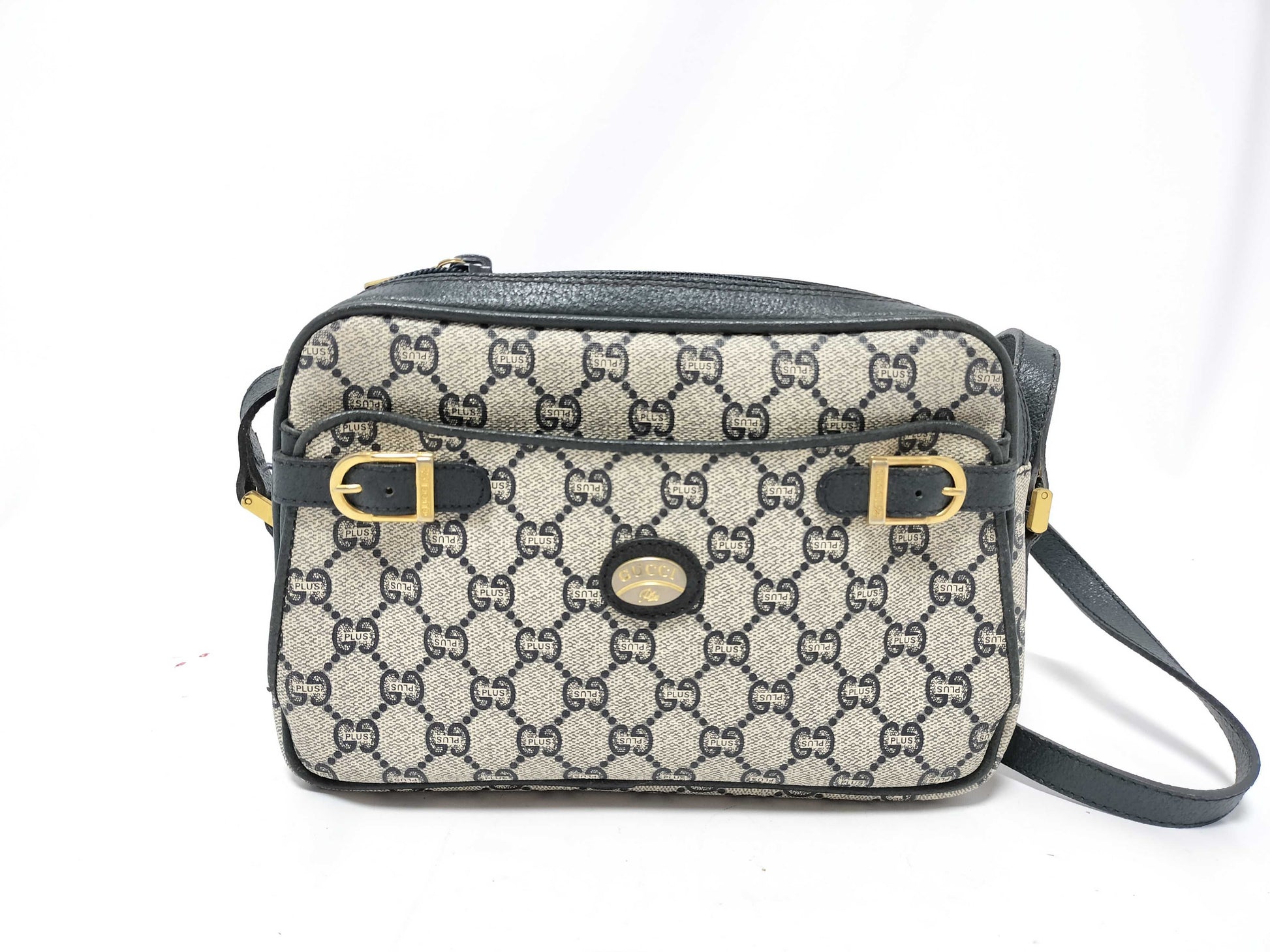 GUCCI GG Plus Gucci PVC Shoulder Bag White x Black Shoulder Bag