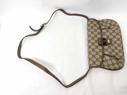 GUCCI GG Supreme Gucci GG Supreme Shoulder Bag Brown Clutch Bag