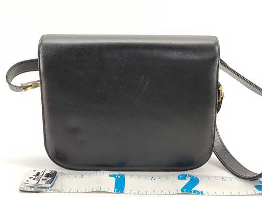 CELINE Celine Leather Shoulder Bag Black Shoulder Bag
