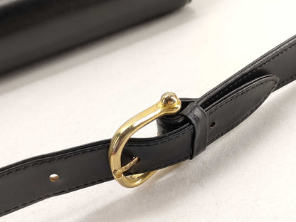CELINE Celine Leather Shoulder Bag Black Shoulder Bag