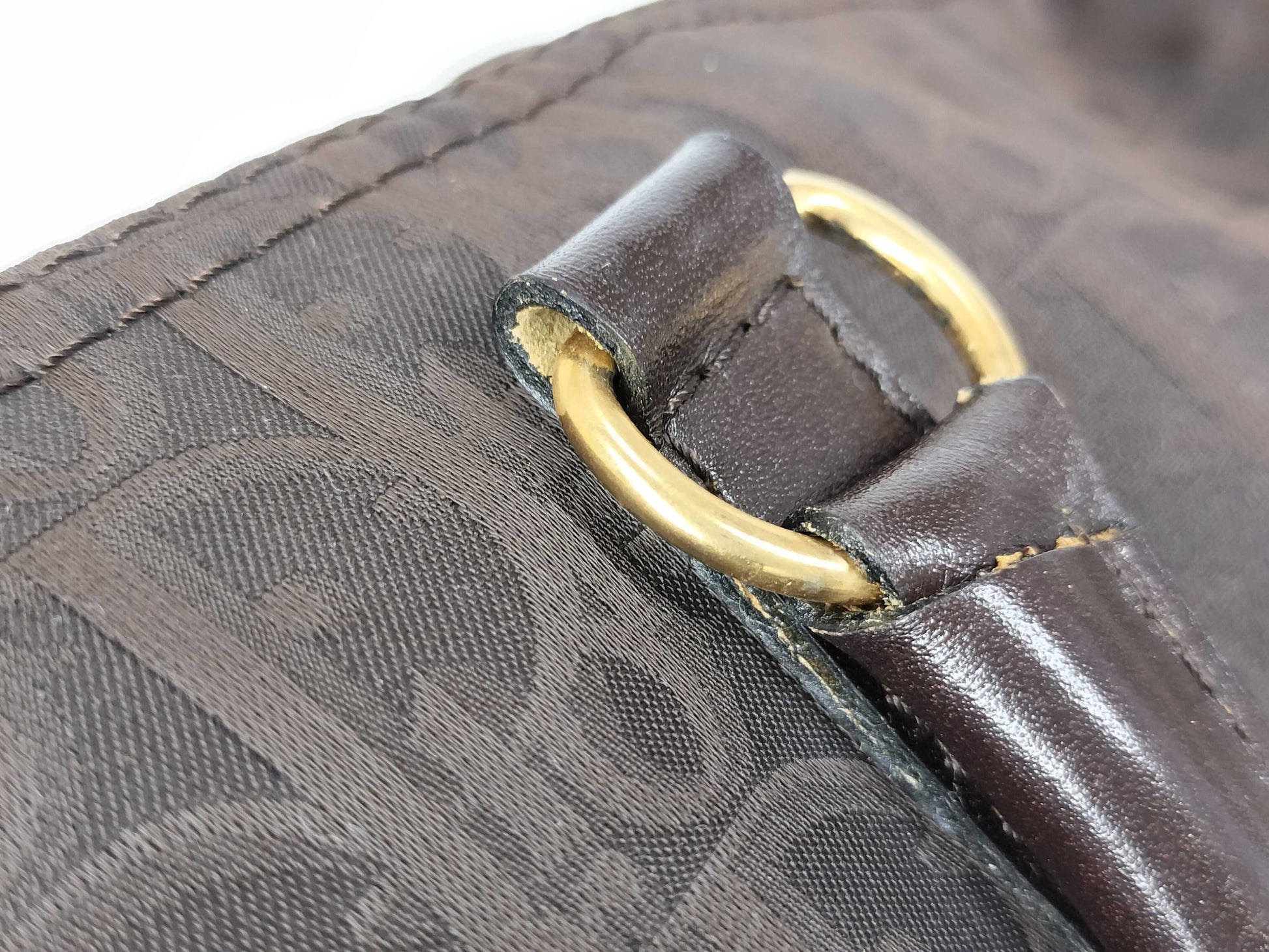 Dior Trotter Christian Dior Nylon Canvas Boston Bag Brown Boston Bag