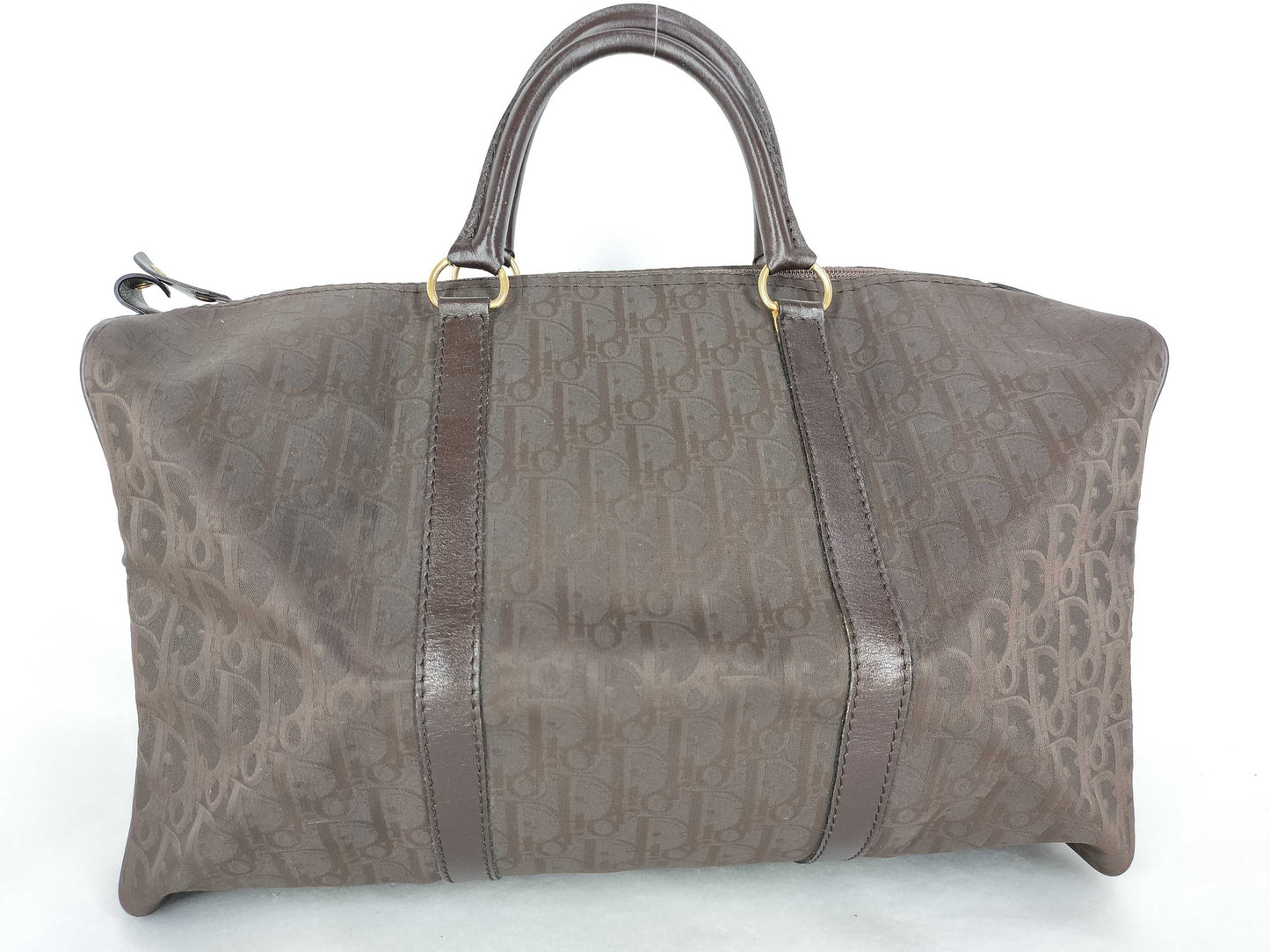 Dior Trotter Christian Dior Nylon Canvas Boston Bag Brown Boston Bag