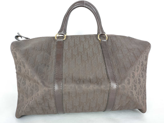 Dior Trotter Christian Dior Nylon Canvas Boston Bag Brown Boston Bag