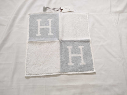 HERMES Cotton Hand Towel Light Blue Other Accessories