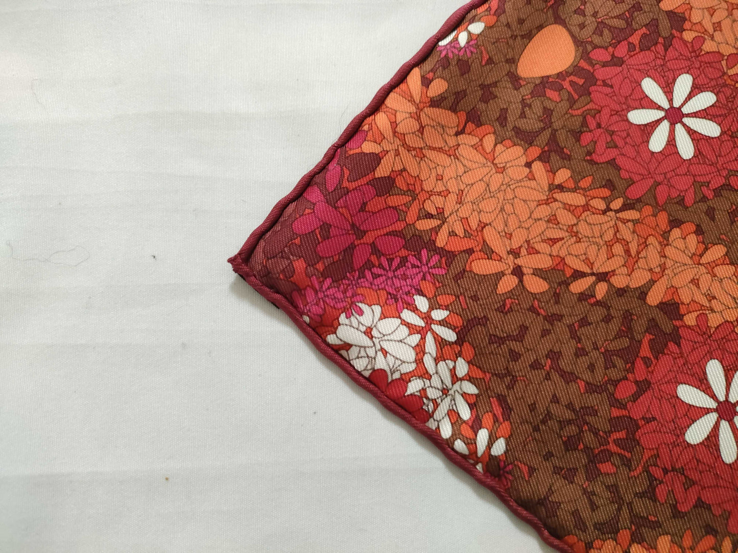 HERMES Carre Hermes Carre 90 Flower Offering Silk Scarf Red Other Accessories