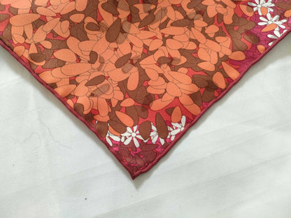 HERMES Carre Hermes Carre 90 Flower Offering Silk Scarf Red Other Accessories