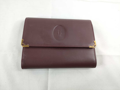 Cartier Mast Cartier Mastline Leather Tri-Fold Wallet Bordeaux Wallet