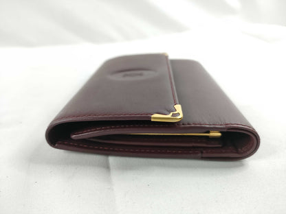 Cartier Mast Cartier Mastline Leather Tri-Fold Wallet Bordeaux Wallet