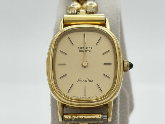 SEIKO Excelline 2320-6660 175415 Quartz Gold Dial Immovable/No Guaranteed Operation Women's Watch