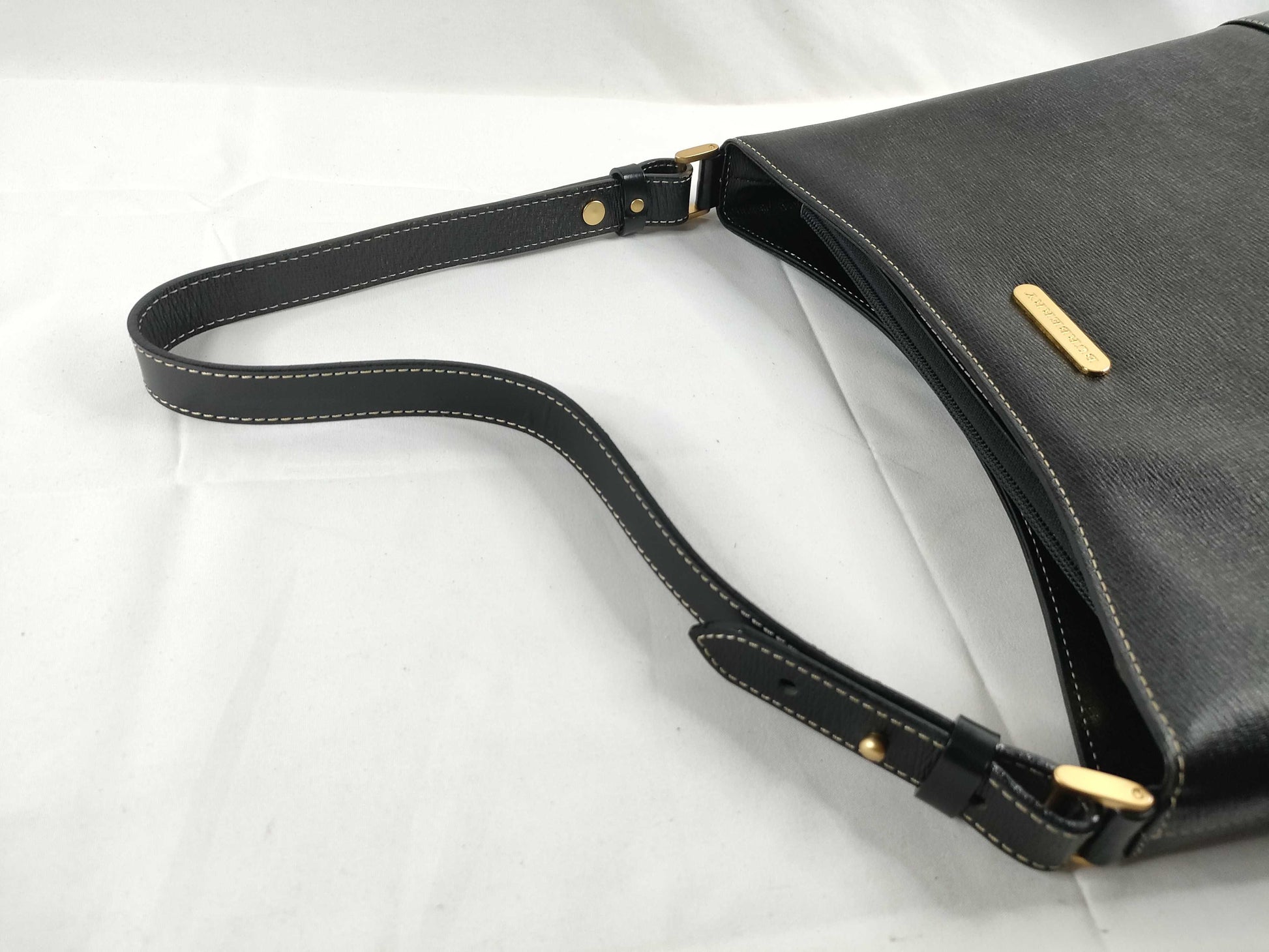 BURBERRY Leather One Shoulder Bag Black Shoulder Bag
