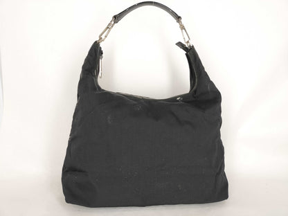 GUCCI Nylon x Leather One Shoulder Bag 001/1955 002058 Black Shoulder Bag