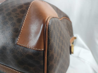CELINE Macadam PVCx Leather Boston Bag M12 Brown Boston Bag