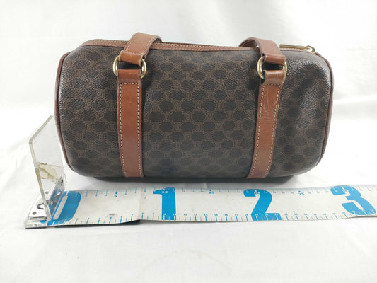 CELINE Macadam PVCx Leather Handbag M94 Brown Handbag