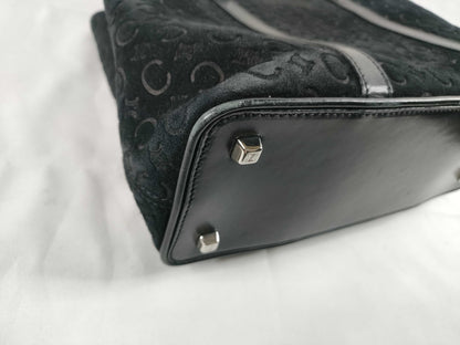 CELINE Celine Macadam Suede x Leather Handbag CE00/22 Black Bag