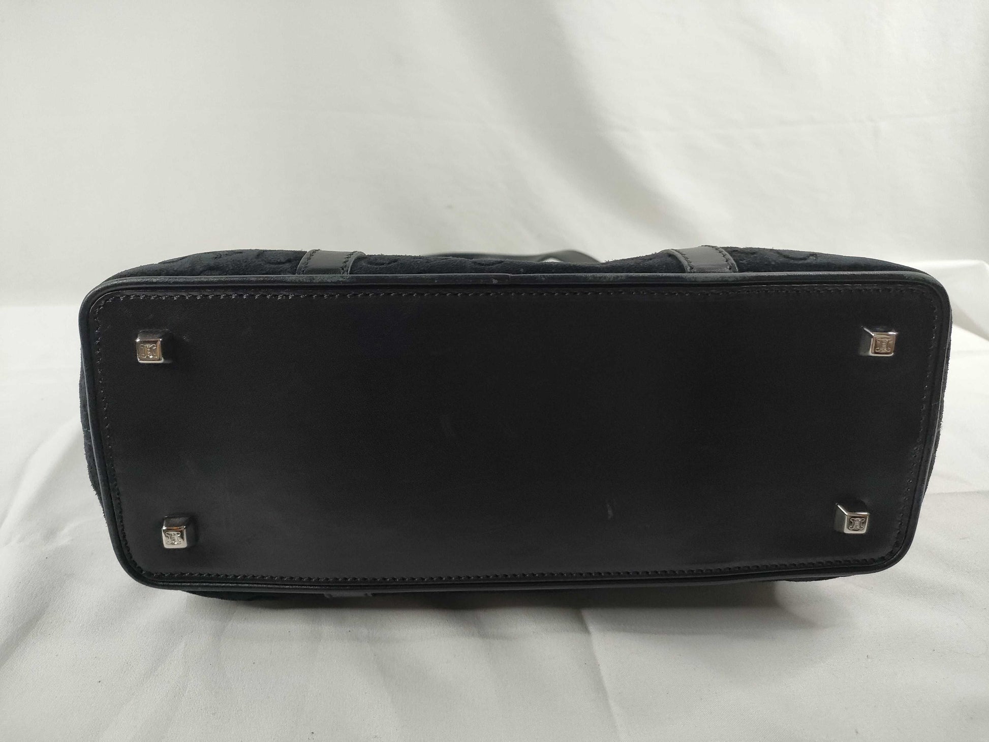 CELINE Celine Macadam Suede x Leather Handbag CE00/22 Black Bag