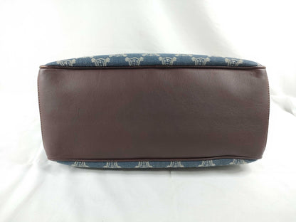 CELINE Paris Macadam Handbag Blue x Brown Handbag