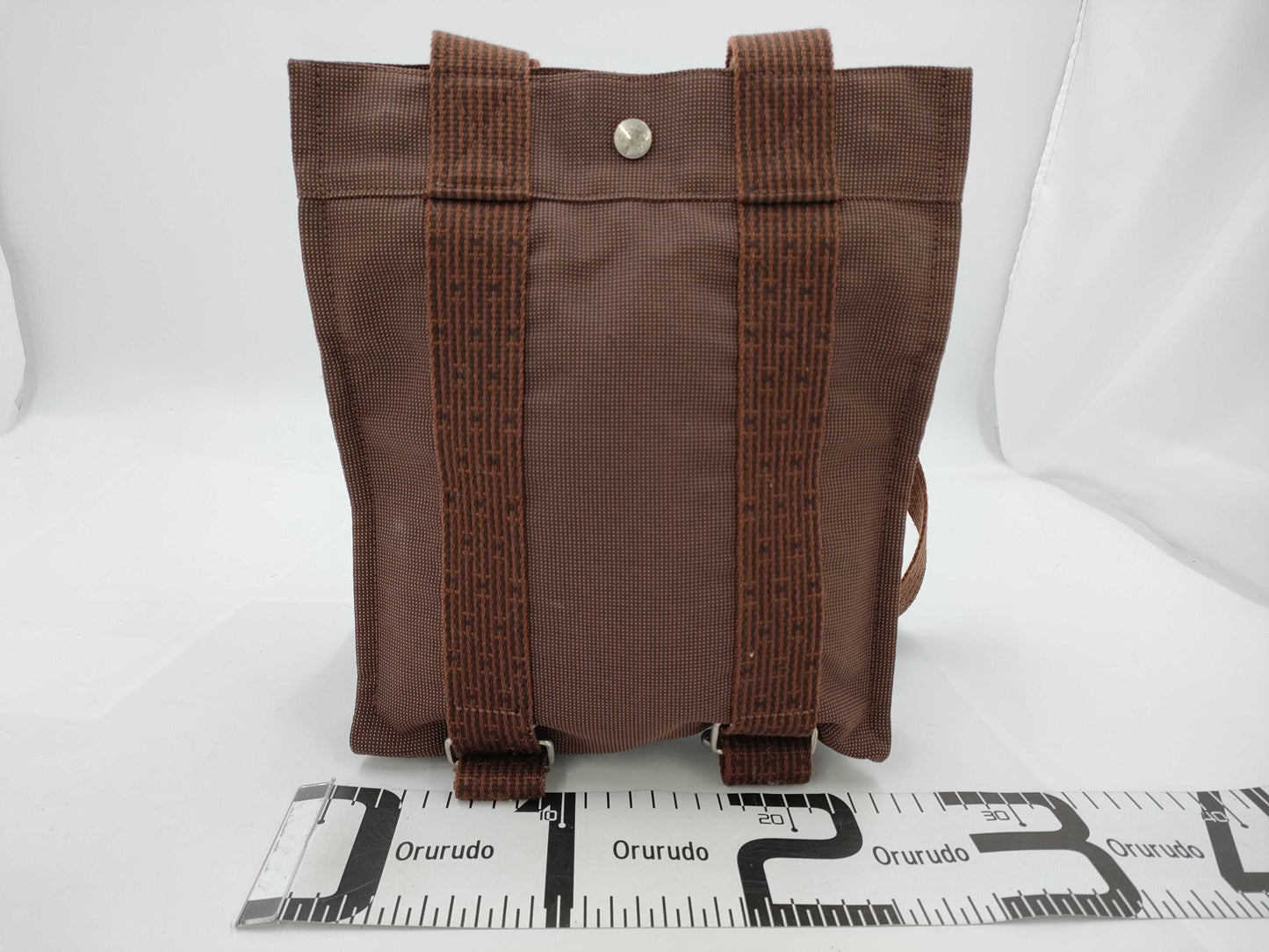 HERMES Aleline AdPM Canvas Backpack Brown Rucksack