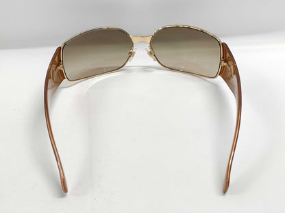 CHANEL Coco Mark Metal and Plastic 4115 Gold and Brown Sunglasses