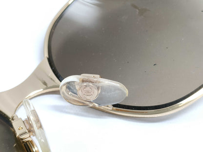  CHANEL Coco Mark Metal and Plastic 4115 Gold and Brown Sunglasses