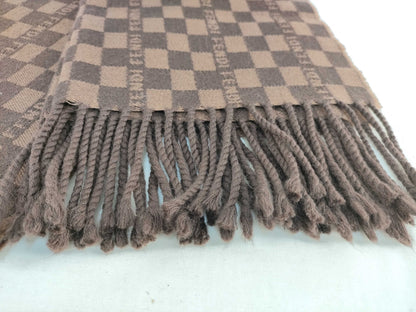 FENDI Wool Muffler Brown Muffler