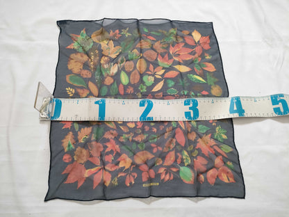 HERMES Carre Hermes Petit Carre Tourbillon Silk Scarf Navy x Brown Other Accessories