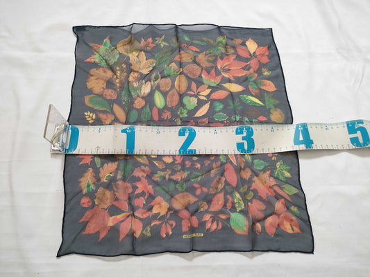 HERMES Carre Hermes Petit Carre Tourbillon Silk Scarf Navy x Brown Other Accessories