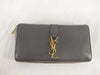 SAINT LAURENT Yves Saint Laurent Leather Long Wallet Grey Wallet
