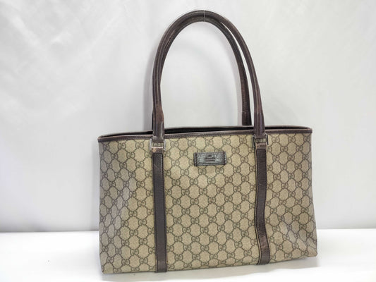 GUCCI GG Supreme Gucci GG Supreme Tote Bag 114595 205141 Brown Tote Bag