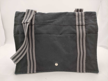HERMES Fool to Basas MM Canvas Shoulder Bag Black Bag