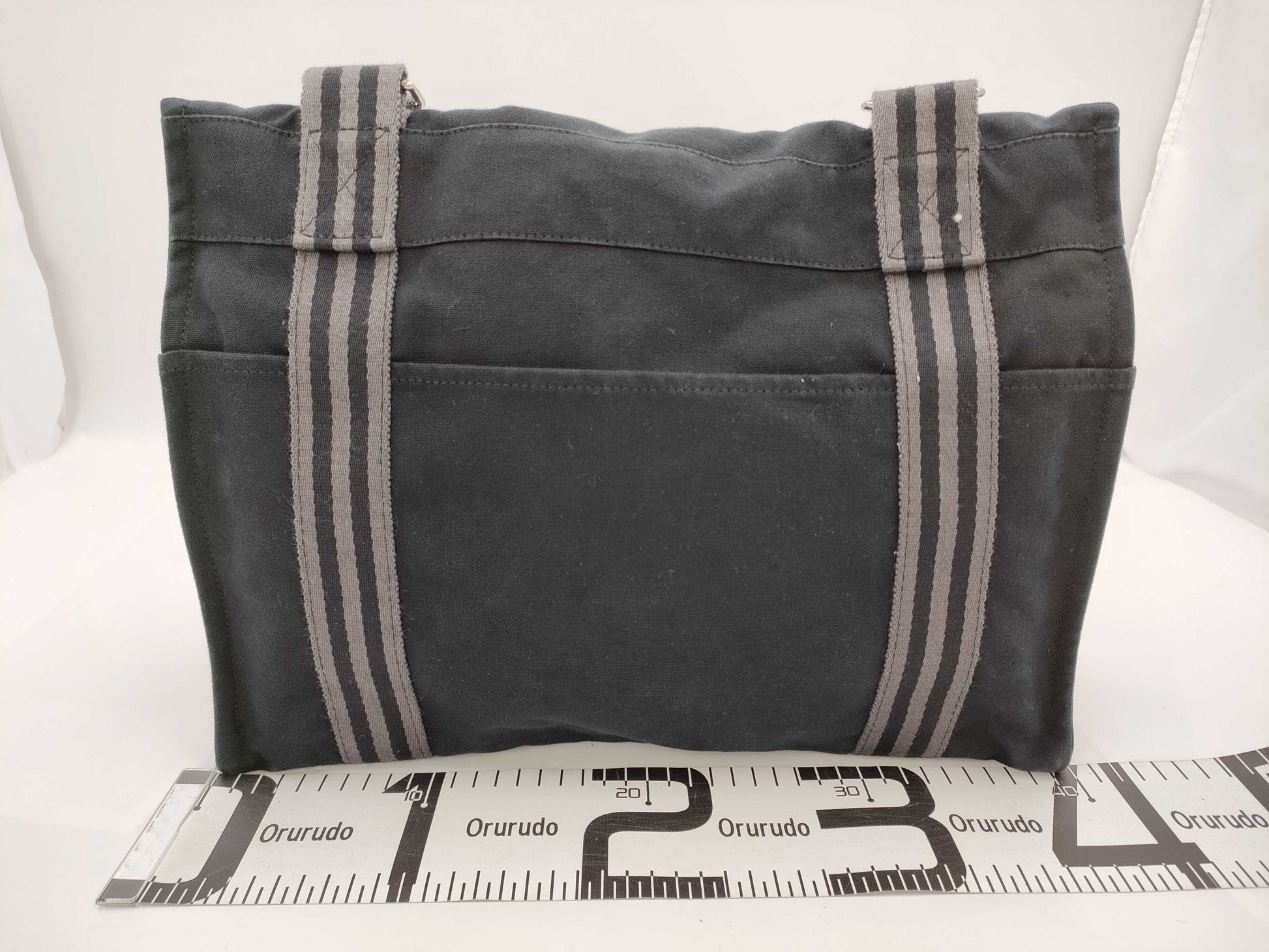 HERMES Fool to Basas MM Canvas Shoulder Bag Black Bag