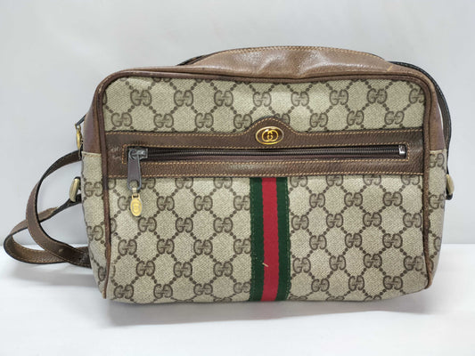 GUCCI GG Supreme Gucci Sherry Line GG Supreme Shoulder Bag 010/378 Brown Shoulder Bag