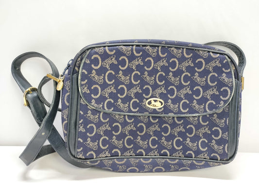CELINE Celine Macadam Canvas x Leather Shoulder Bag M02 Navy Shoulder Bag