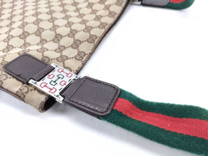 GUCCI GG Canvas Gucci Sherry Line GG Canvas Shoulder Bag 145809 214397 Brown Shoulder Bag