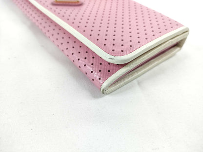 PRADA Leather Long Wallet Pink Wallet