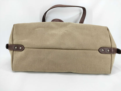 PRADA Canvas x Leather Handbag BR3461 Brown x Beige Handbag