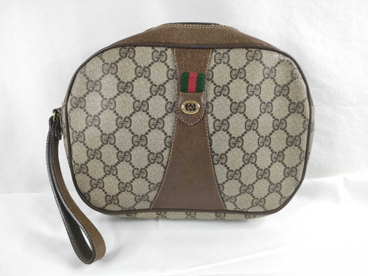 GUCCI GG Supreme Gucci Sherry Line GG Supreme Second Bag 89/01/034 Brown Second Bag