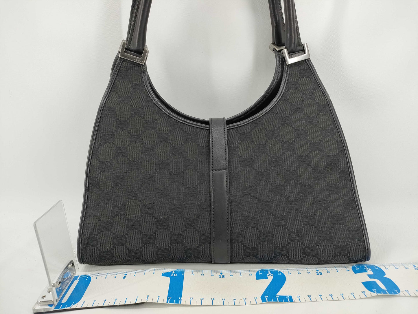 GUCCI Jackie Gucci Jackie GG Canvas Tote Bag 01719 214397 Black Shoulder Bag
