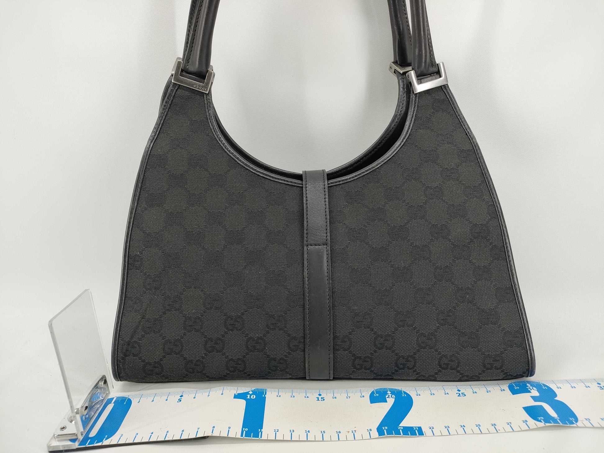 GUCCI Jackie Gucci Jackie GG Canvas Tote Bag 01719 214397 Black Shoulder Bag