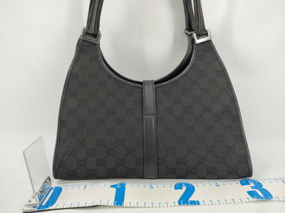 GUCCI Jackie Gucci Jackie GG Canvas Tote Bag 01719 214397 Black Shoulder Bag