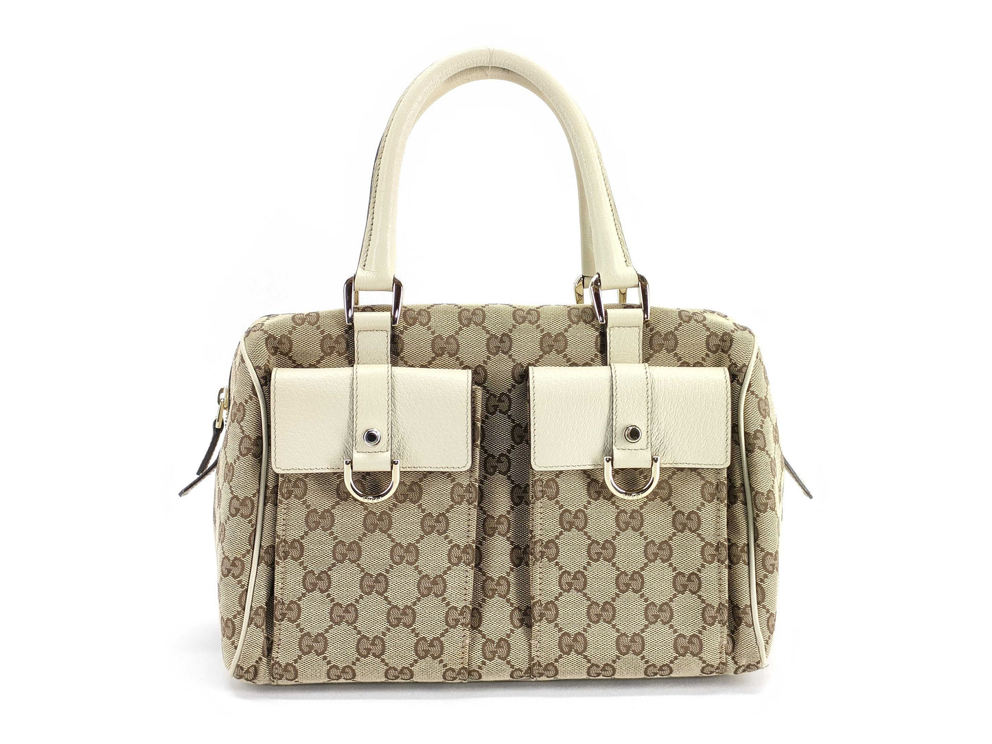 GUCCI GG Canvas Gucci GG Canvas Handbag 153026 496393 Beige Boston Bag